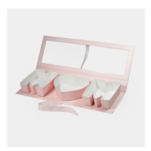 Pink I Love Mom Boxes Gift Boxes with clear window Set of 6 - Picture 4 of 9